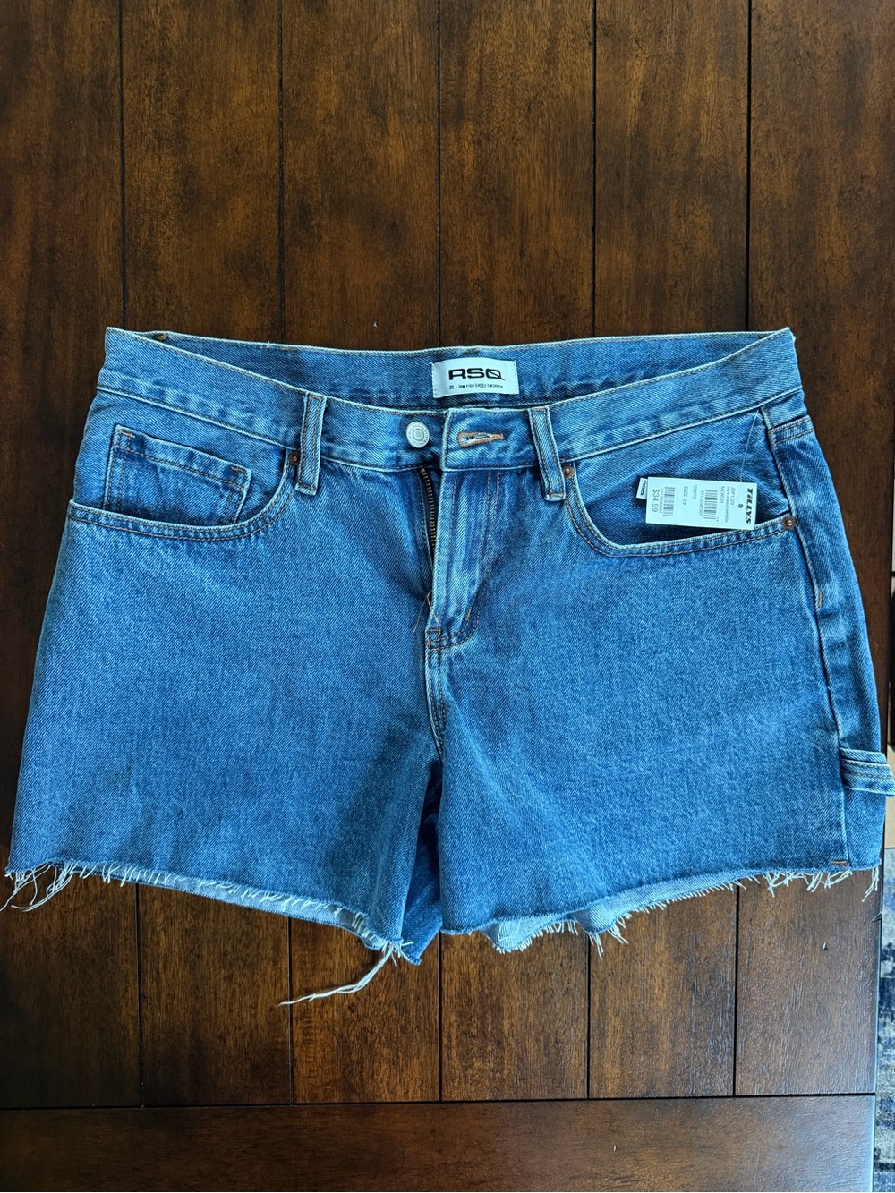 RSQ Women's Blue Denim Cutoff Shorts with Frayed Hem
